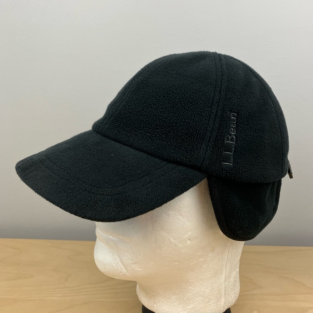 L.L. Bean Men’s Fleece Winter Trapper Hat Ear Flaps Size S/M Black (Read)